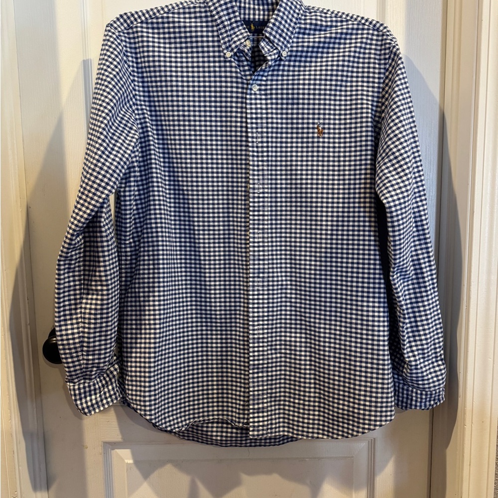 Polo by Ralph Lauren Men's Blue Checkered Shirt